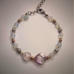 Bransoletka serce z ametystu Lavender Ice
