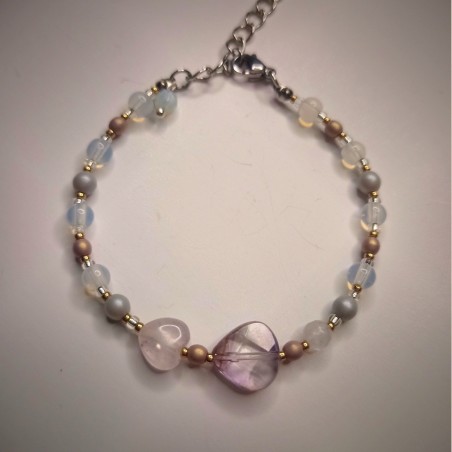 Bransoletka serce z ametystu Lavender Ice