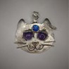 Srebrny wisiorek Amethyst Cat
