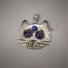 Srebrny wisiorek Amethyst Cat