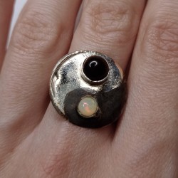Pierścionek Yin Yang Opal