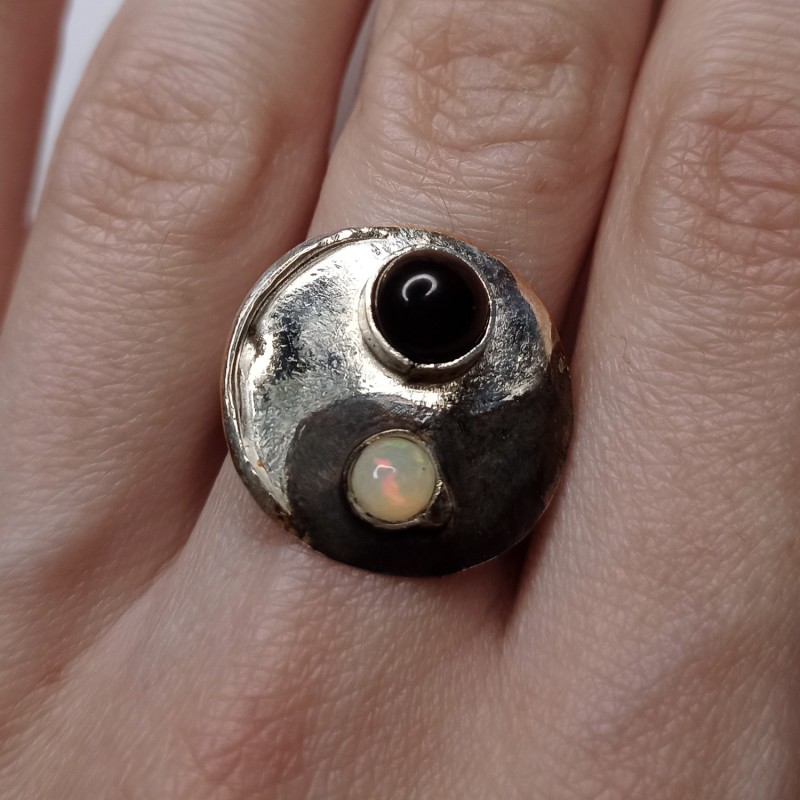 Pierścionek Yin Yang Opal