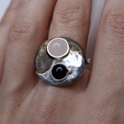 Pierścionek Yin Yang Kwarc