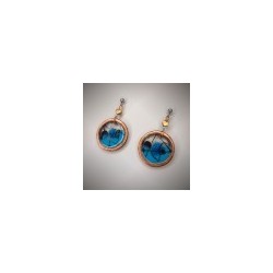 Kolczyki miedziane z niebieską żywicą  Copper Blue