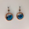 Kolczyki miedziane z niebieską żywicą  Copper Blue